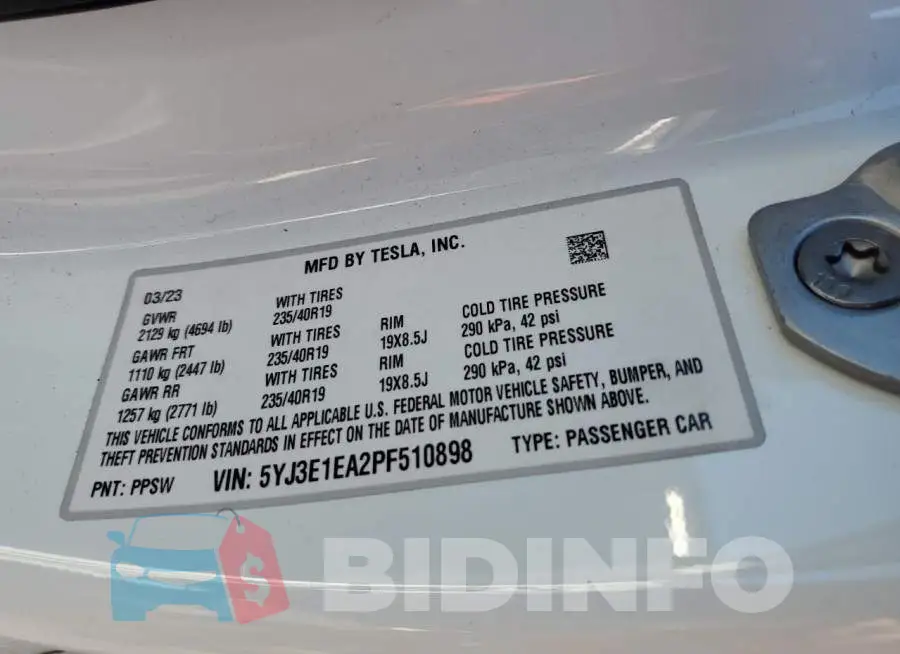 5YJ3E1EA2PF510898 Photo# 12