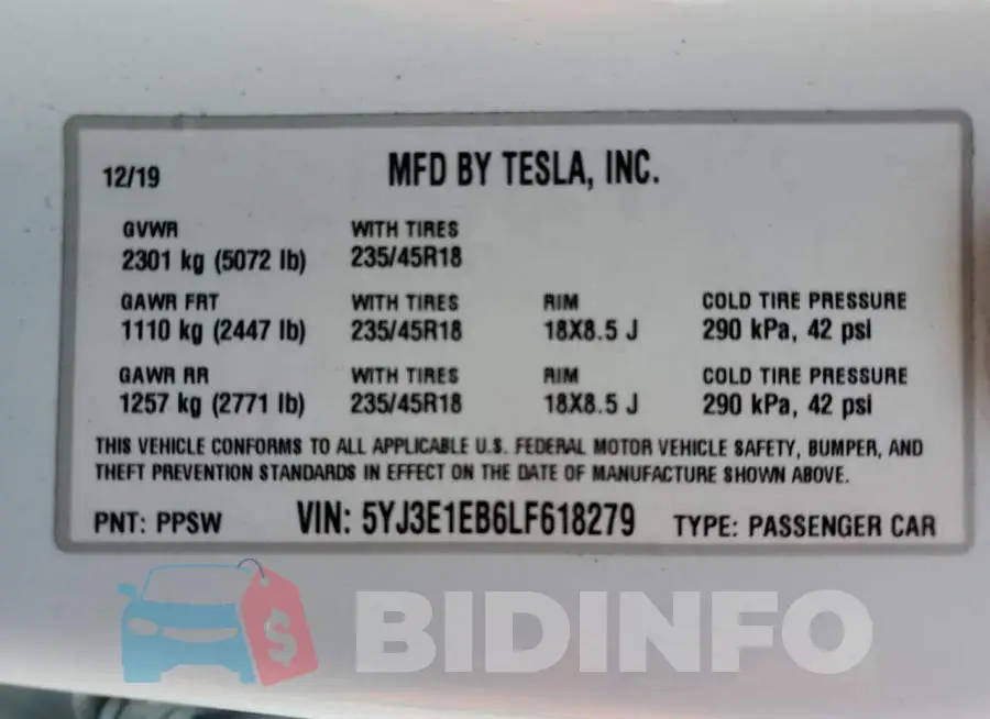 5YJ3E1EB6LF618279 Photo# 13