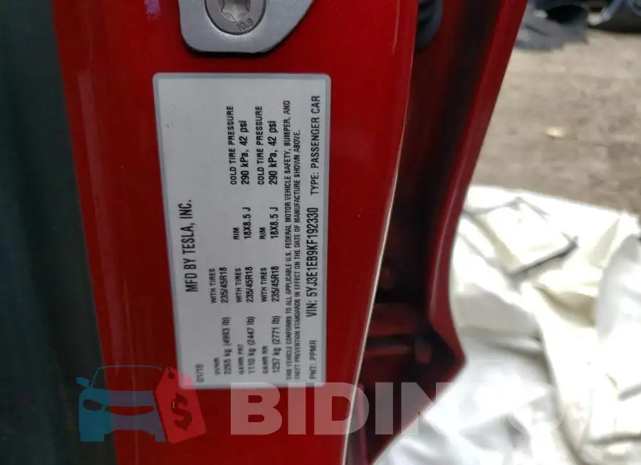 5YJ3E1EB9KF192330 Photo# 12