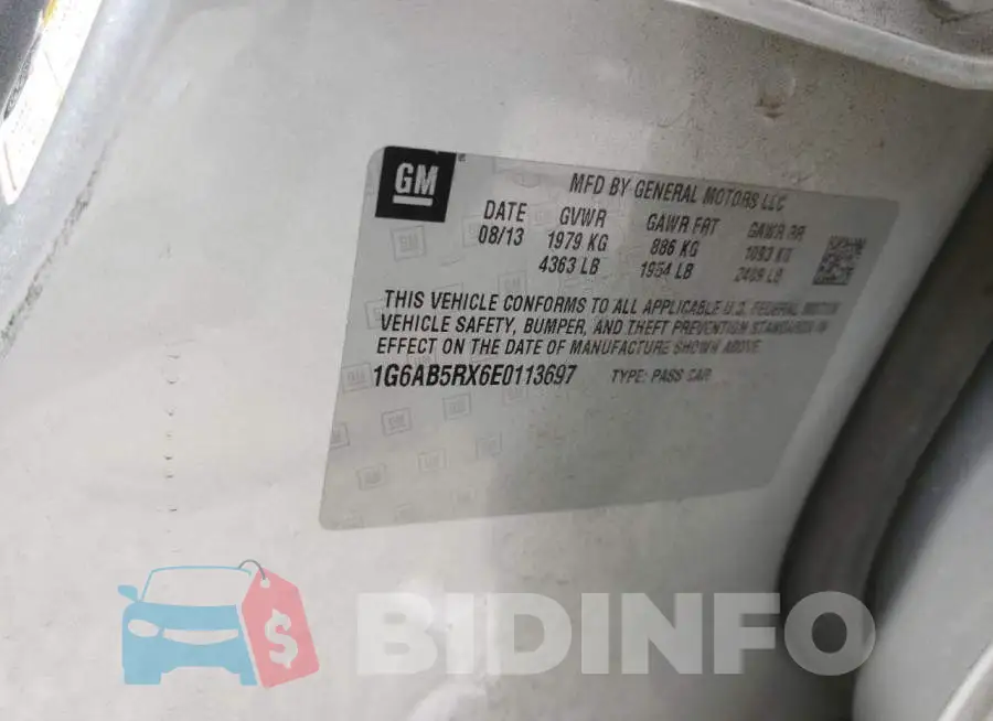 1G6AB5RX6E0113697 Photo# 12