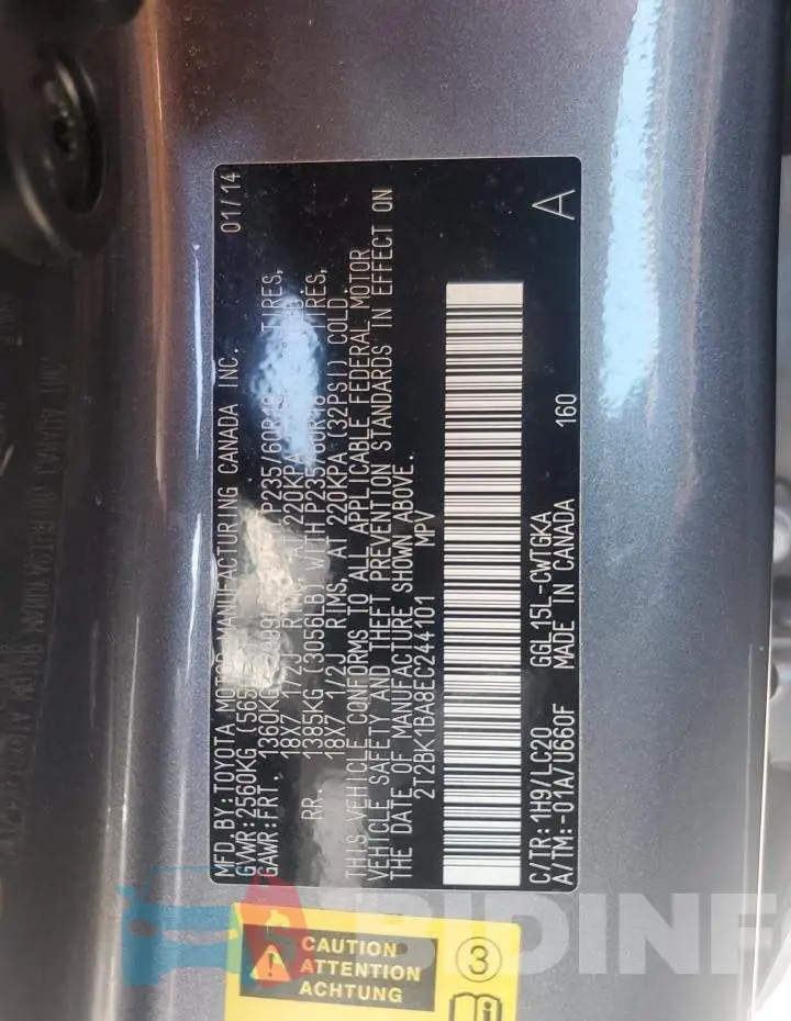 2T2BK1BA8EC244101 Photo# 12