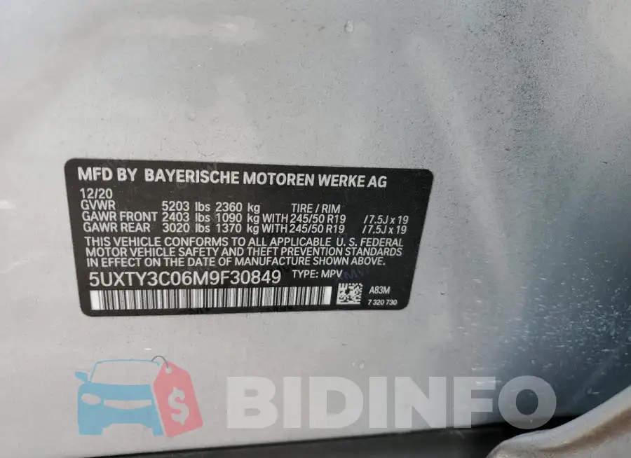 5UXTY3C06M9F30849 Photo# 13