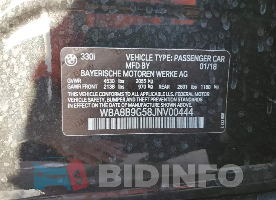 WBA8B9G58JNV00444 Photo# 12