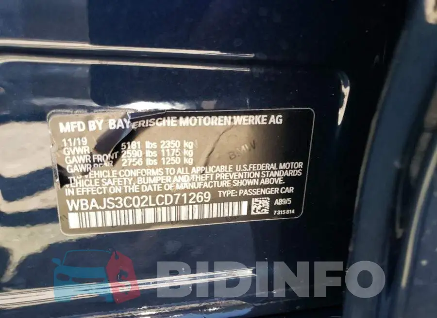 WBAJS3C02LCD71269 Photo# 12
