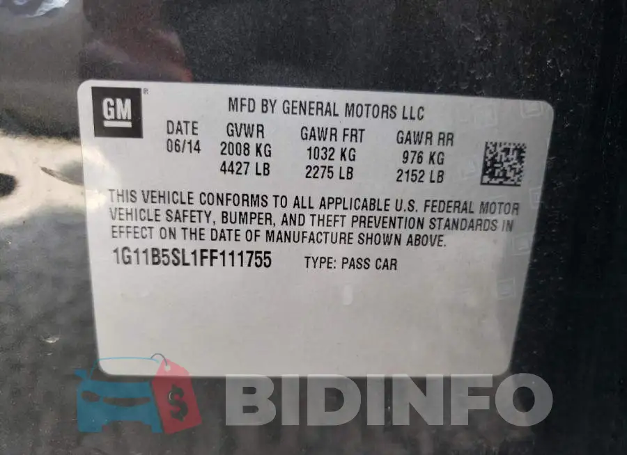 1G11B5SL1FF111755 Photo# 12