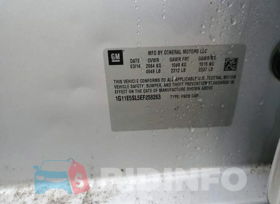 1G11E5SL5EF258263 Photo# 12