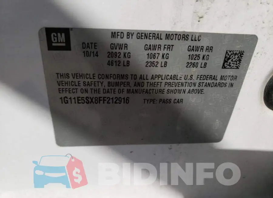 1G11E5SX8FF212916 Photo# 13