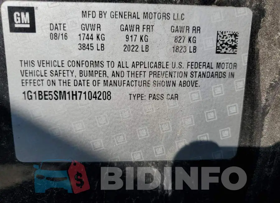 1G1BE5SM1H7104208 Photo# 12