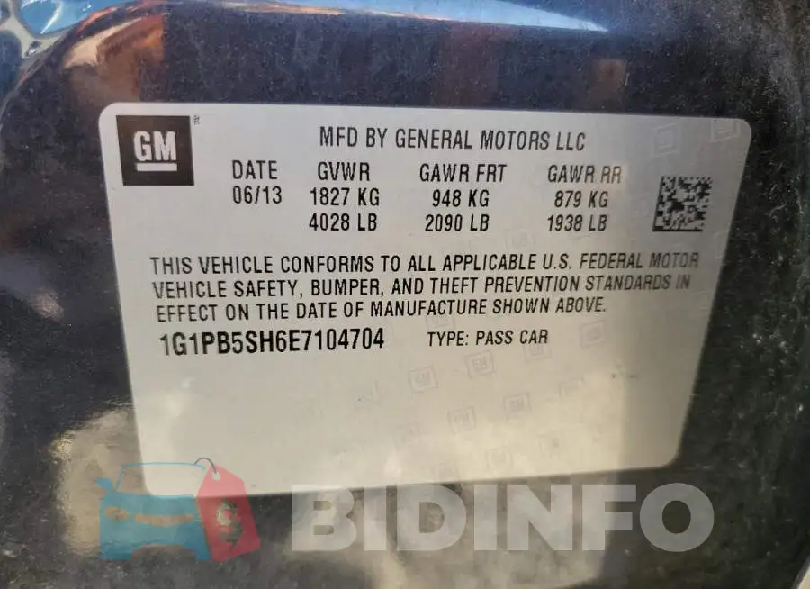 1G1PB5SH6E7104704 Photo# 12