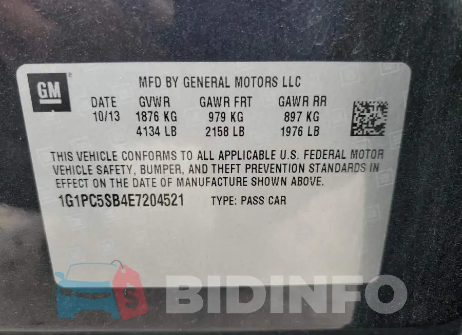 1G1PC5SB4E7204521 Photo# 12