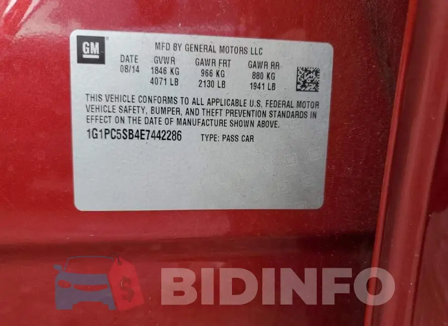 1G1PC5SB4E7442286 Photo# 12