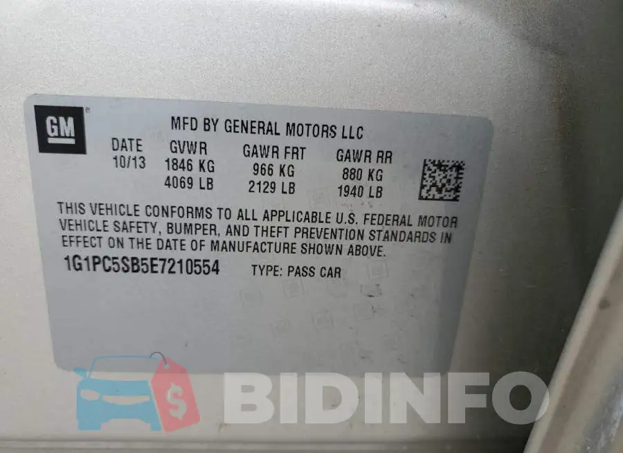1G1PC5SB5E7210554 Photo# 13