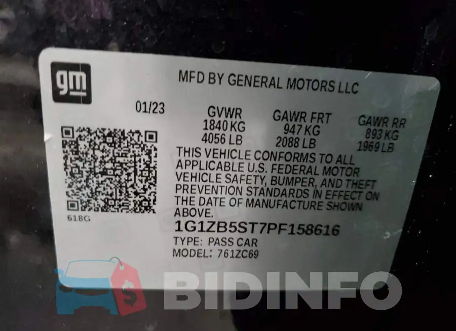 1G1ZB5ST7PF158616 Photo# 12