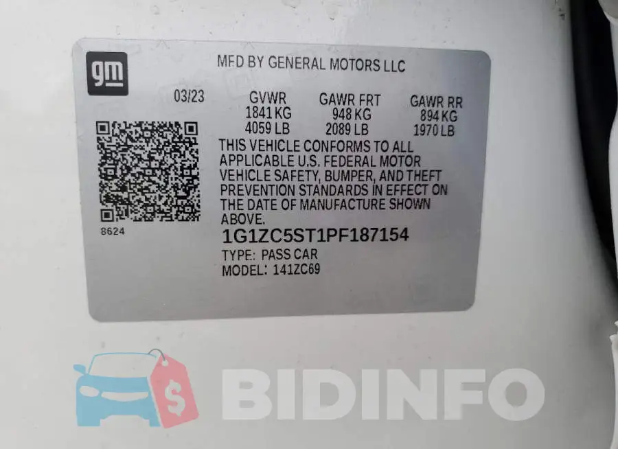 1G1ZC5ST1PF187154 Photo# 13