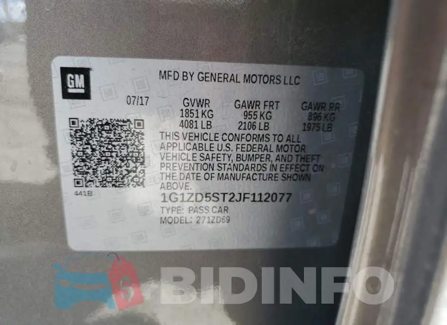 1G1ZD5ST2JF112077 Photo# 12