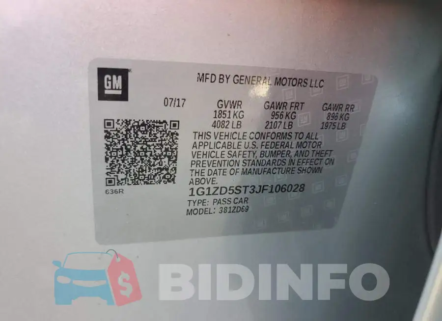 1G1ZD5ST3JF106028 Photo# 12