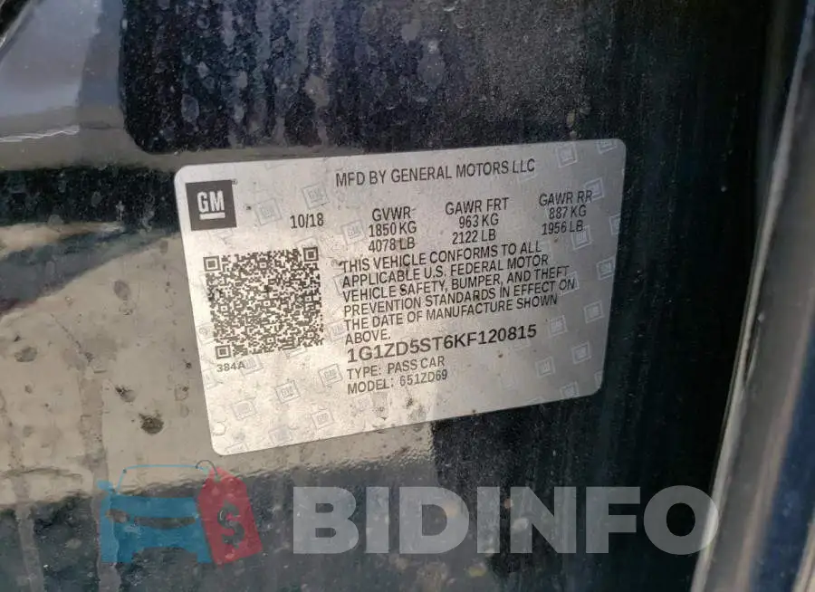 1G1ZD5ST6KF120815 Photo# 12