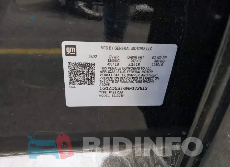 1G1ZD5ST6NF172613 Photo# 12