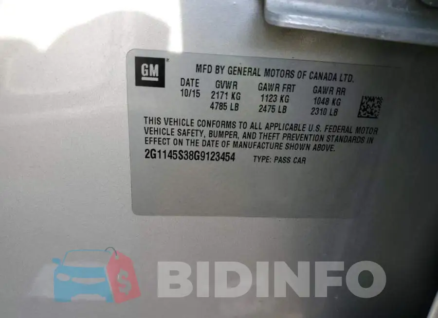 2G1145S38G9123454 Photo# 12