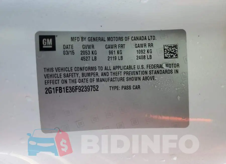 2G1FB1E36F9239752 Photo# 12