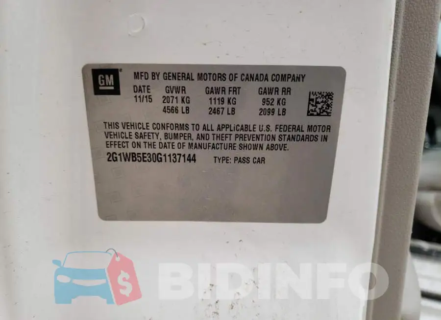 2G1WB5E30G1137144 Photo# 13