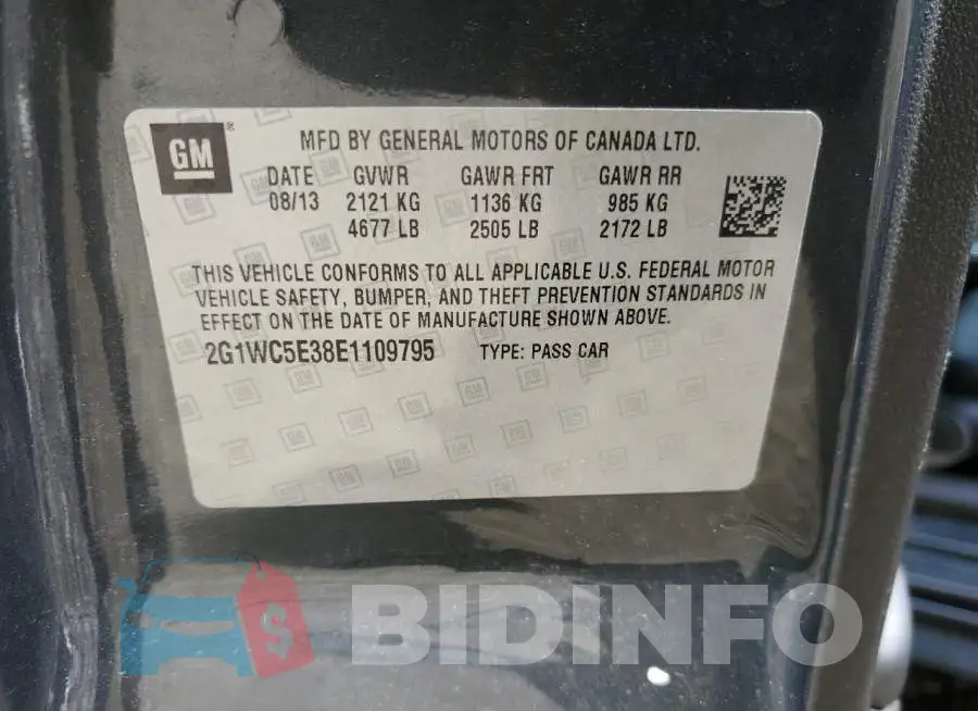 2G1WC5E38E1109795 Photo# 12