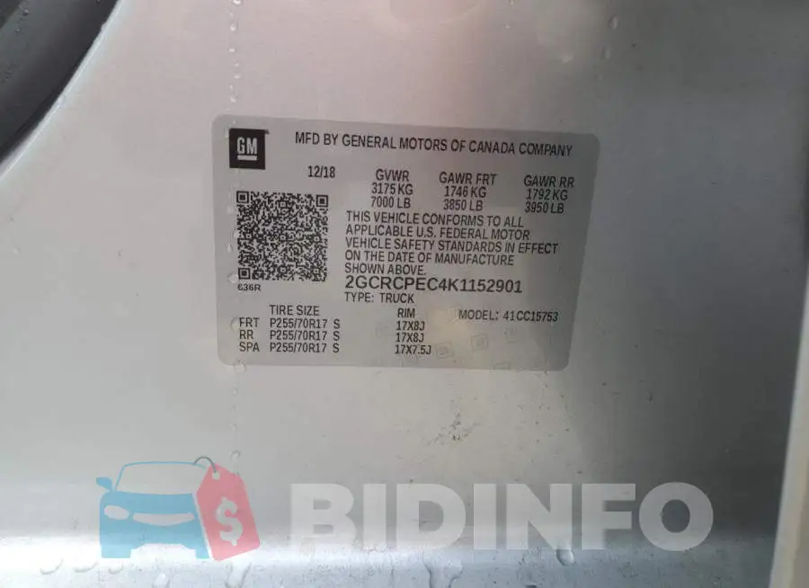 2GCRCPEC4K1152901 Photo# 12