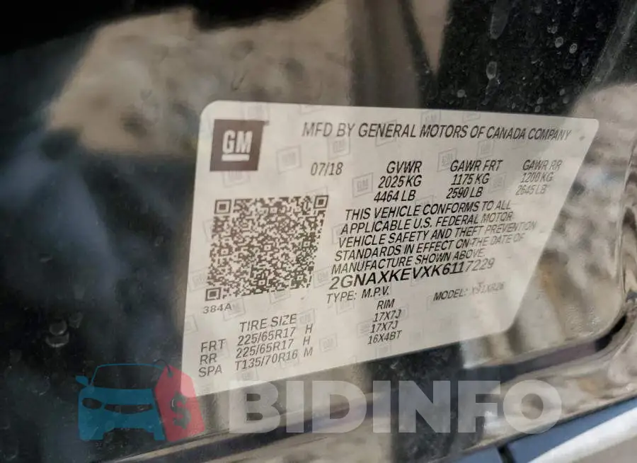 2GNAXKEVXK6117229 Photo# 12