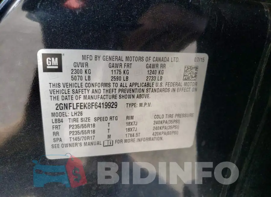 2GNFLFEK8F6419929 Photo# 13