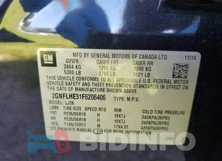 2GNFLHE31F6206406 Photo# 13