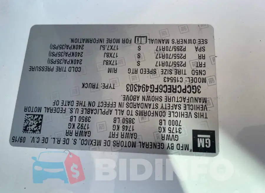 3GCPCREC6FG494303 Photo# 10