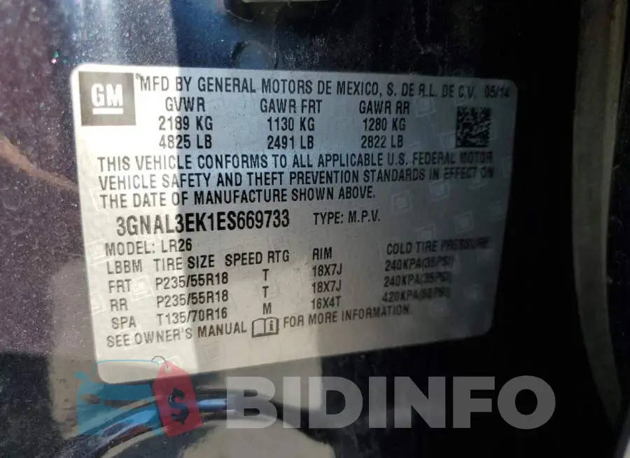 3GNAL3EK1ES669733 Photo# 13