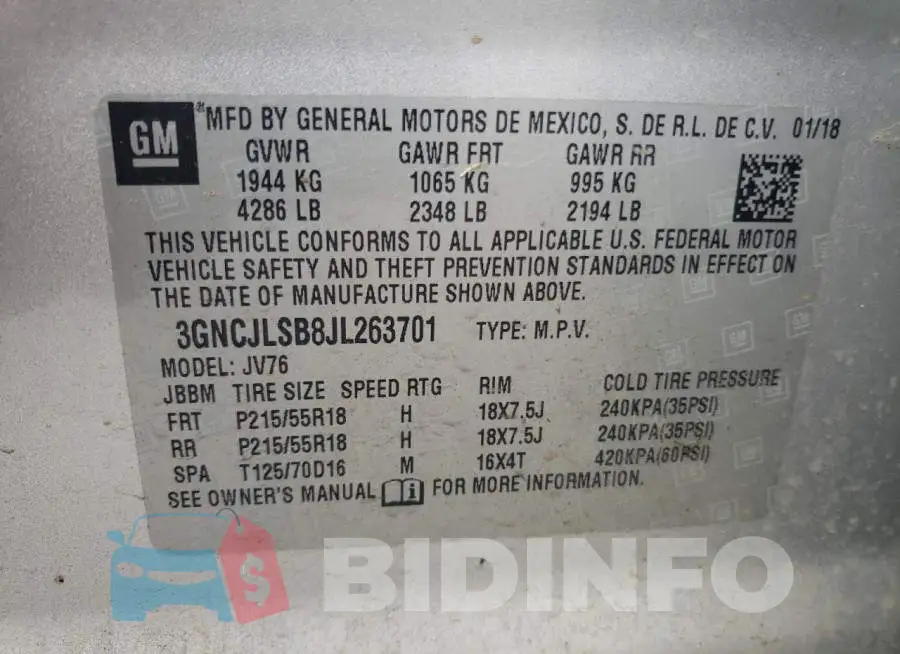 3GNCJLSB8JL263701 Photo# 13
