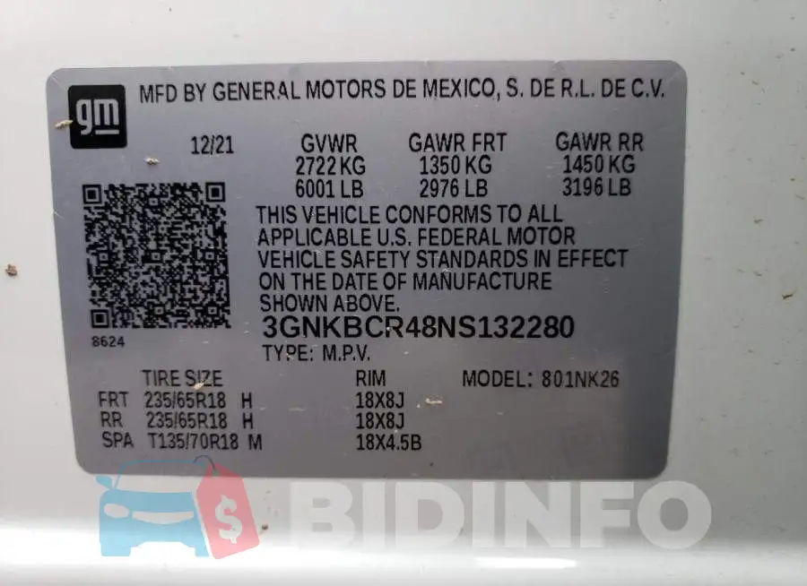 3GNKBCR48NS132280 Photo# 13