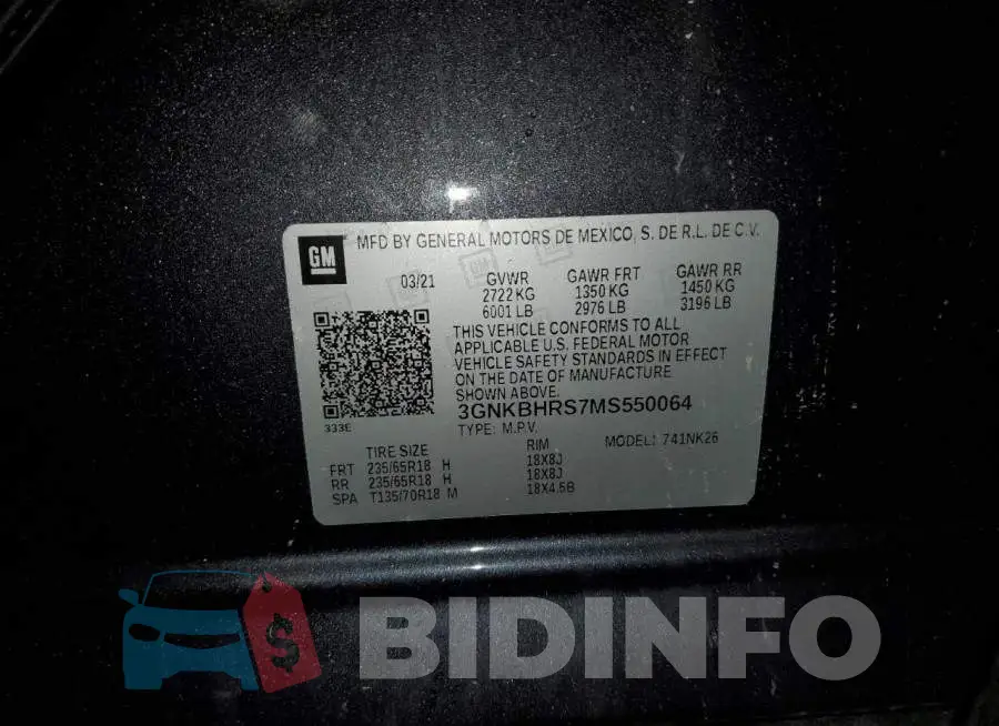 3GNKBHRS7MS550064 Photo# 14