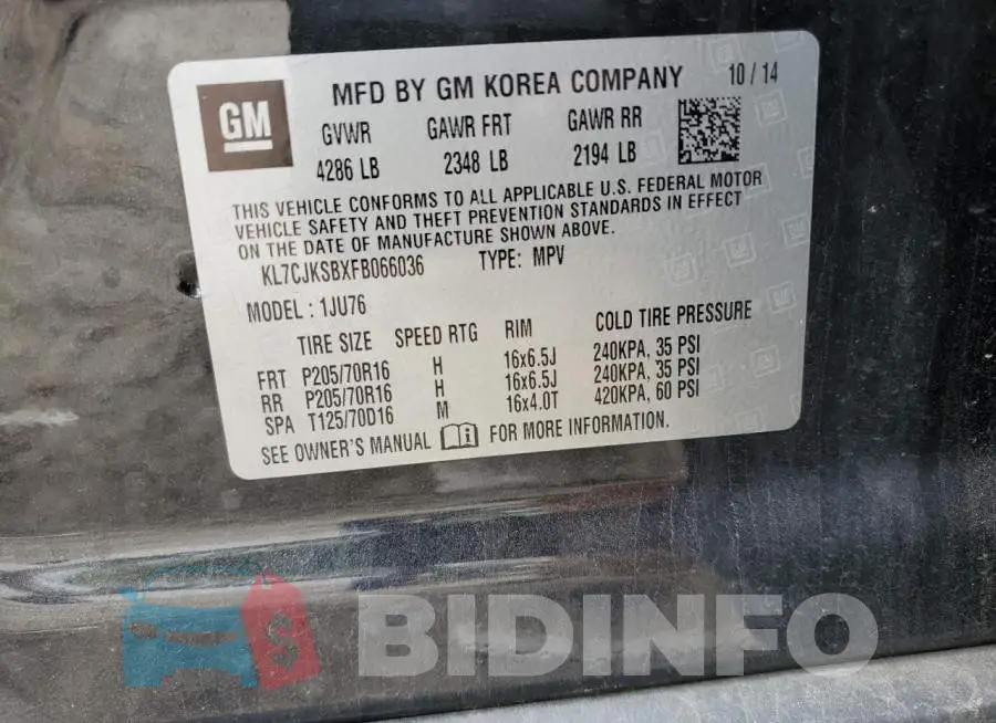 KL7CJKSBXFB066036 Photo# 12