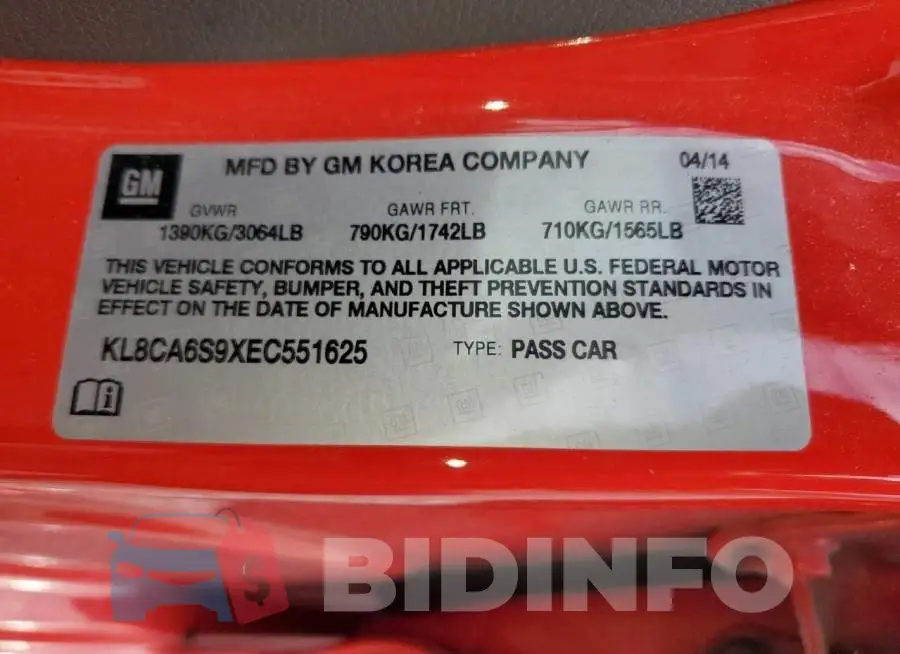KL8CA6S9XEC551625 Photo# 13