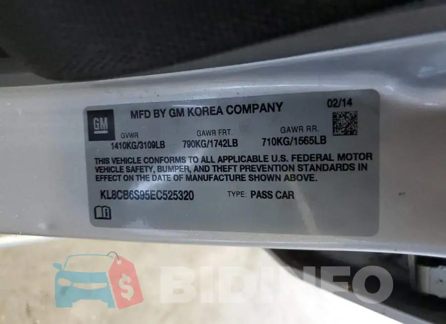KL8CB6S95EC525320 Photo# 12
