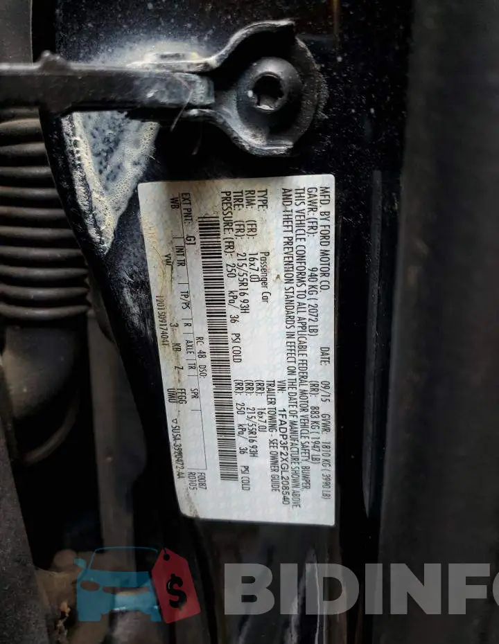 1FADP3F2XGL208540 Photo# 12