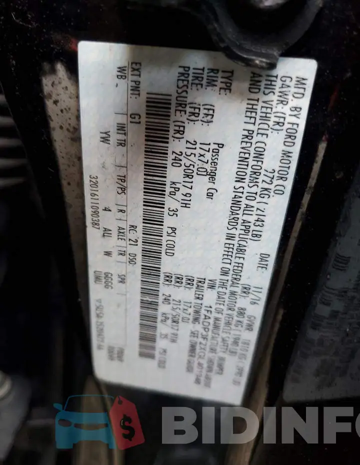 1FADP3F2XGL401948 Photo# 12