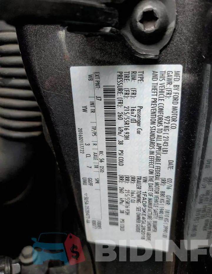 1FADP3KE4GL282018 Photo# 12