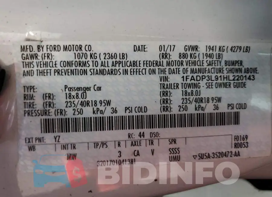 1FADP3L91HL220143 Photo# 13