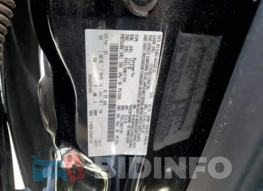 1FADP5CU3GL106904 Photo# 12