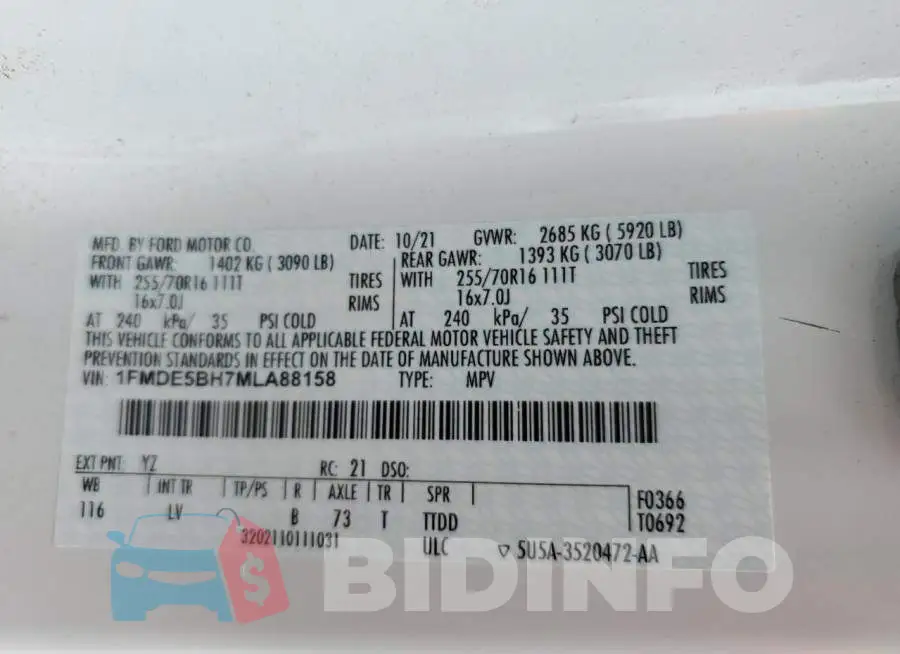 1FMDE5BH7MLA88158 Photo# 13