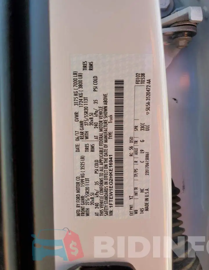 1FTEW1EG2HKE16941 Photo# 12