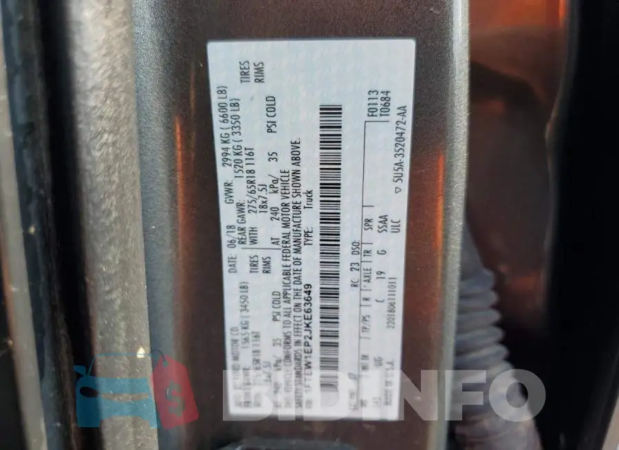 1FTEW1EP2JKE63649 Photo# 12
