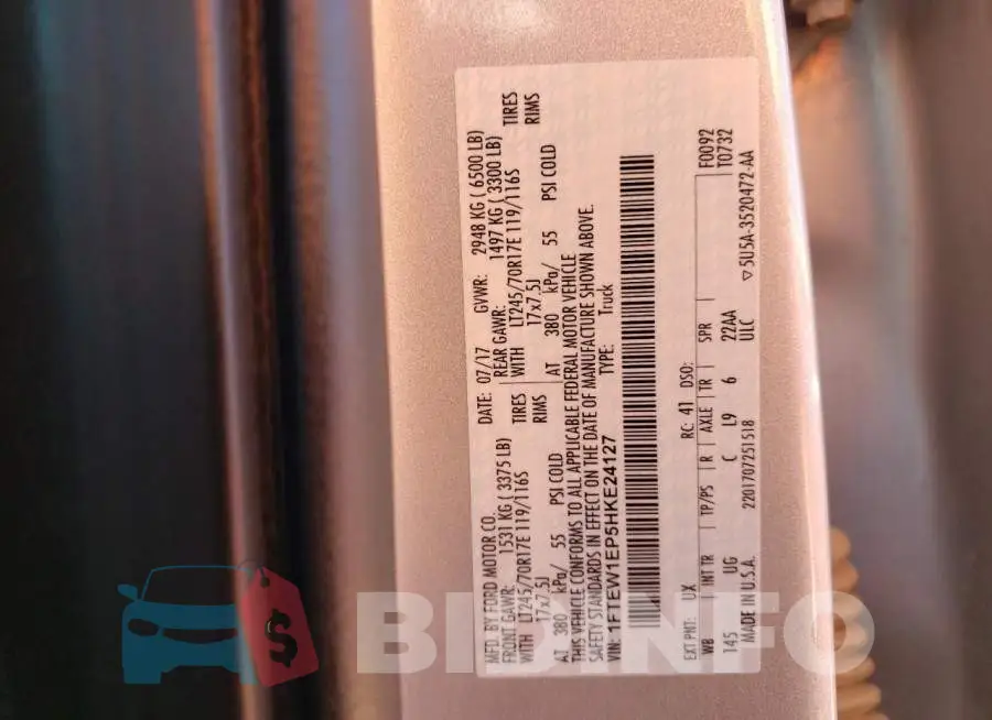 1FTEW1EP5HKE24127 Photo# 12