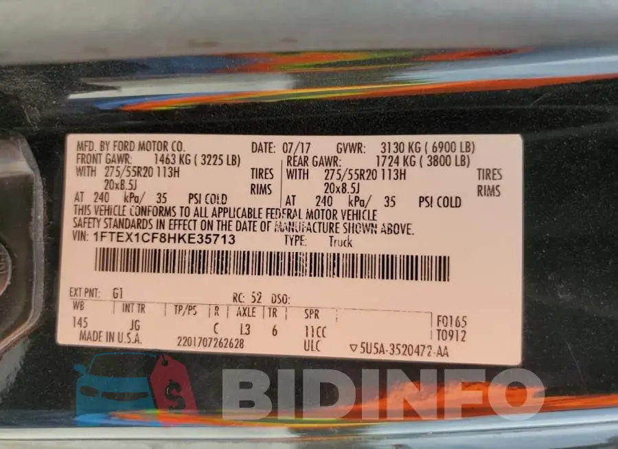 1FTEX1CF8HKE35713 Photo# 12