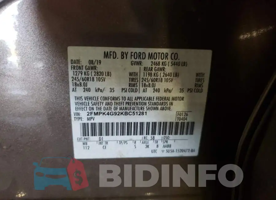 2FMPK4G92KBC51281 Photo# 13