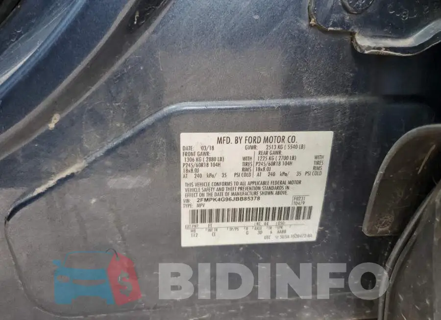 2FMPK4G96JBB85378 Photo# 13